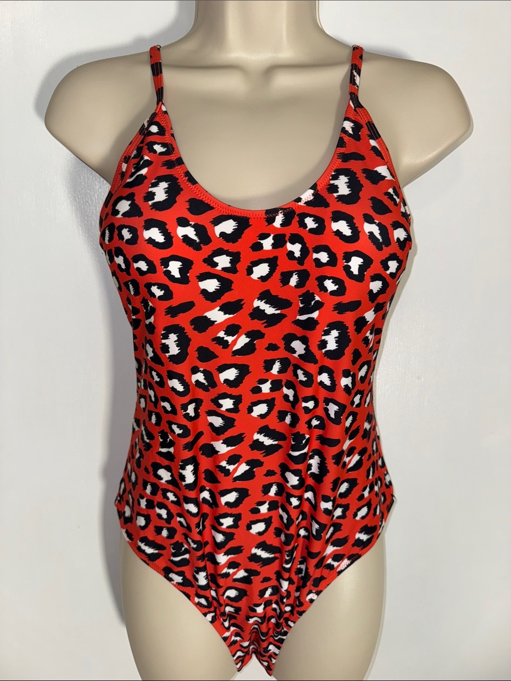 Cupshe One Piece Swimsuit Red Leopard Print Women’s XL Extra Large